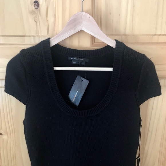 BCBGMAXAZRIA Wool & Angora blend short sleeve sweater dress size L - Picture 3 of 6